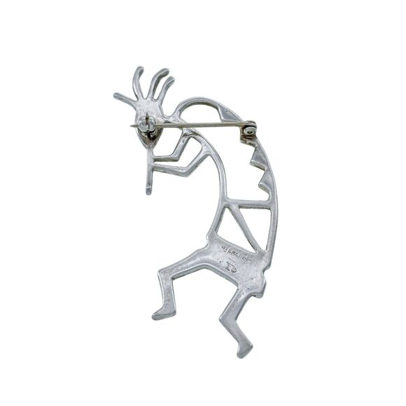 Vintage Southwestern Sterling Silver 925 Kokopelli Cut Out Pin Brooch - Picture 2 of 5